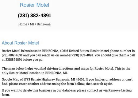 Rosiers Motel - Web Listing